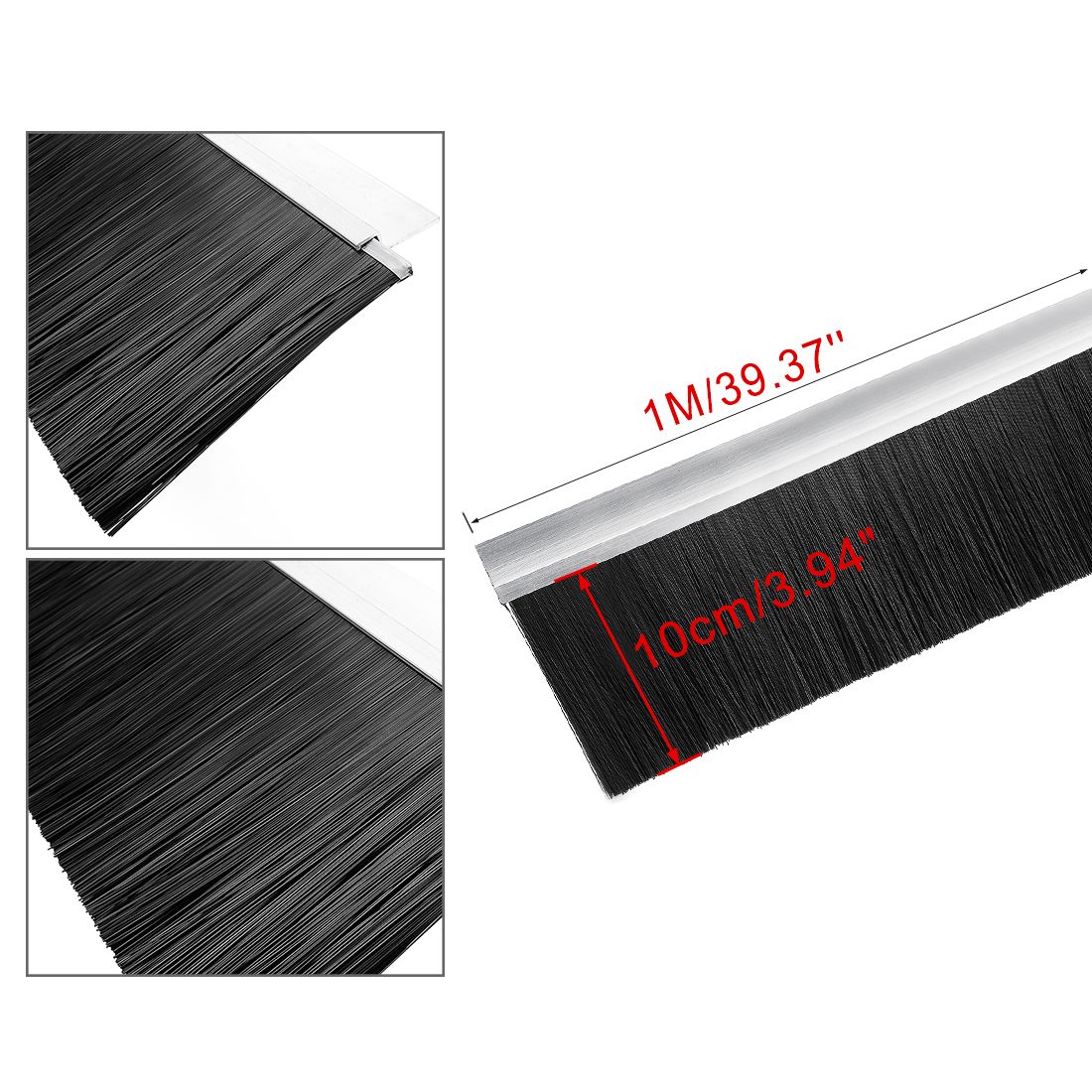 Door Sweep Seals Brush Door Bottom Sweep H Shape Aluminum Alloy Base