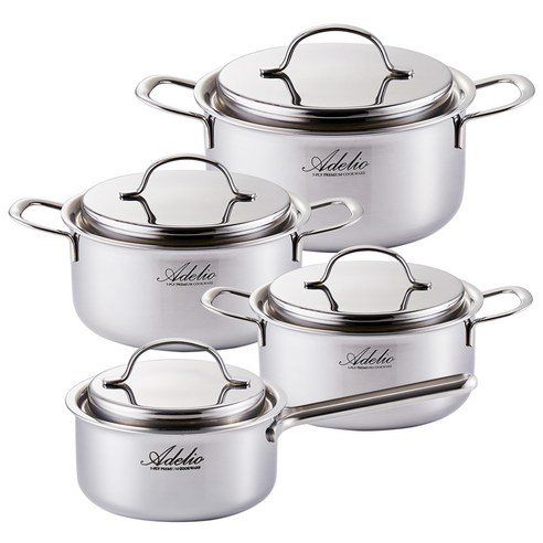 Hanil Stainless New Adelio 5-Piece Pot Set 4 Types Induction