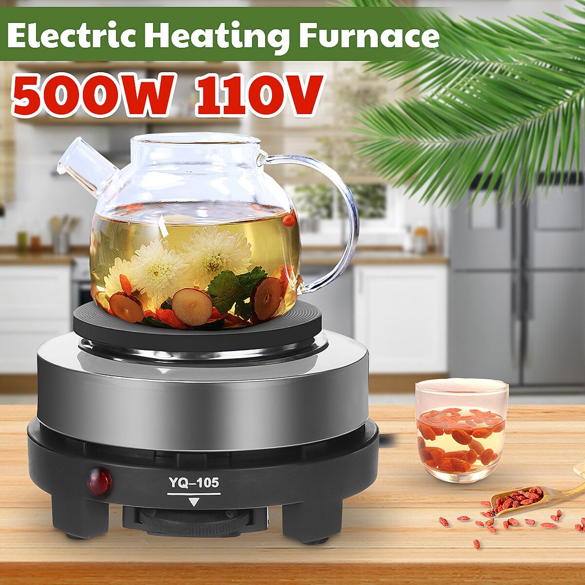 500W Electric Heating Plate Furnace Cooking Coffee Heater Electric Stove Home Kitchen