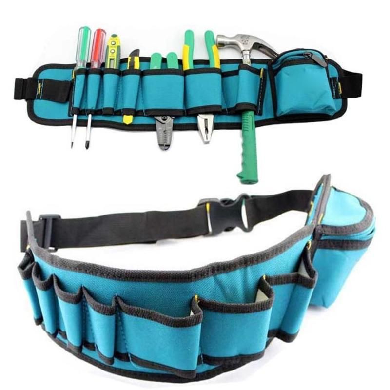Tool Pockets Utility Tool Men Pouch Multi-Pockets Bag Pack Carpenter Bag Pouch Rig Belt Electrician Holder Tool Hammer Waist