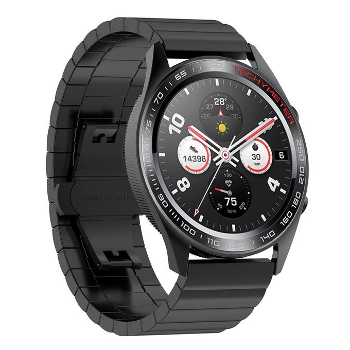22mm Metal Bracelet Wrist Watch Band For Huawei Hornor Magic Black