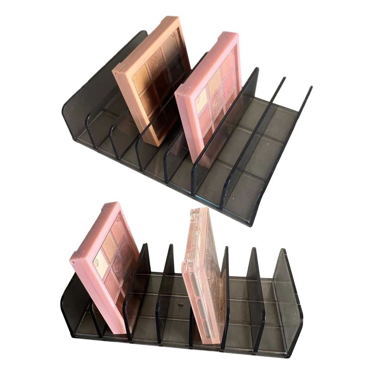 Eyeshadow Palette Storage Rack Makeup Organizer Tray for Eyeshadow Clear Grey
