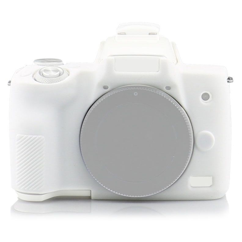 Richwell  Silicone Armor Skin Case Body Cover Protector For Canon EOS M50 Body Digital Camera(White)