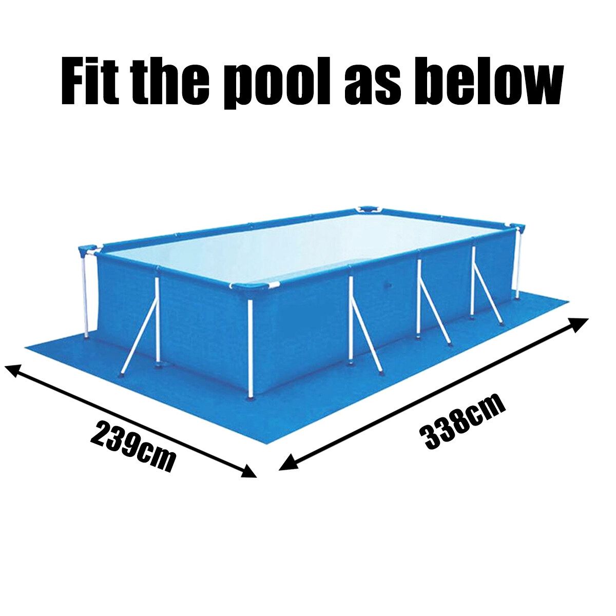 Swimming Pool PE Woven Tarpaulin Waterproof Rain Cloth Dust Cover Ground Cloth 338x239cm