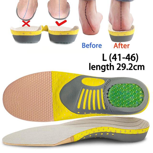Premium Orthotic Insoles Orthopedic Flat Foot Health Sole Pad For Shoes Insert Arch Support Pad For Plantar Fasciitis Men Women(#L (41 To 46))