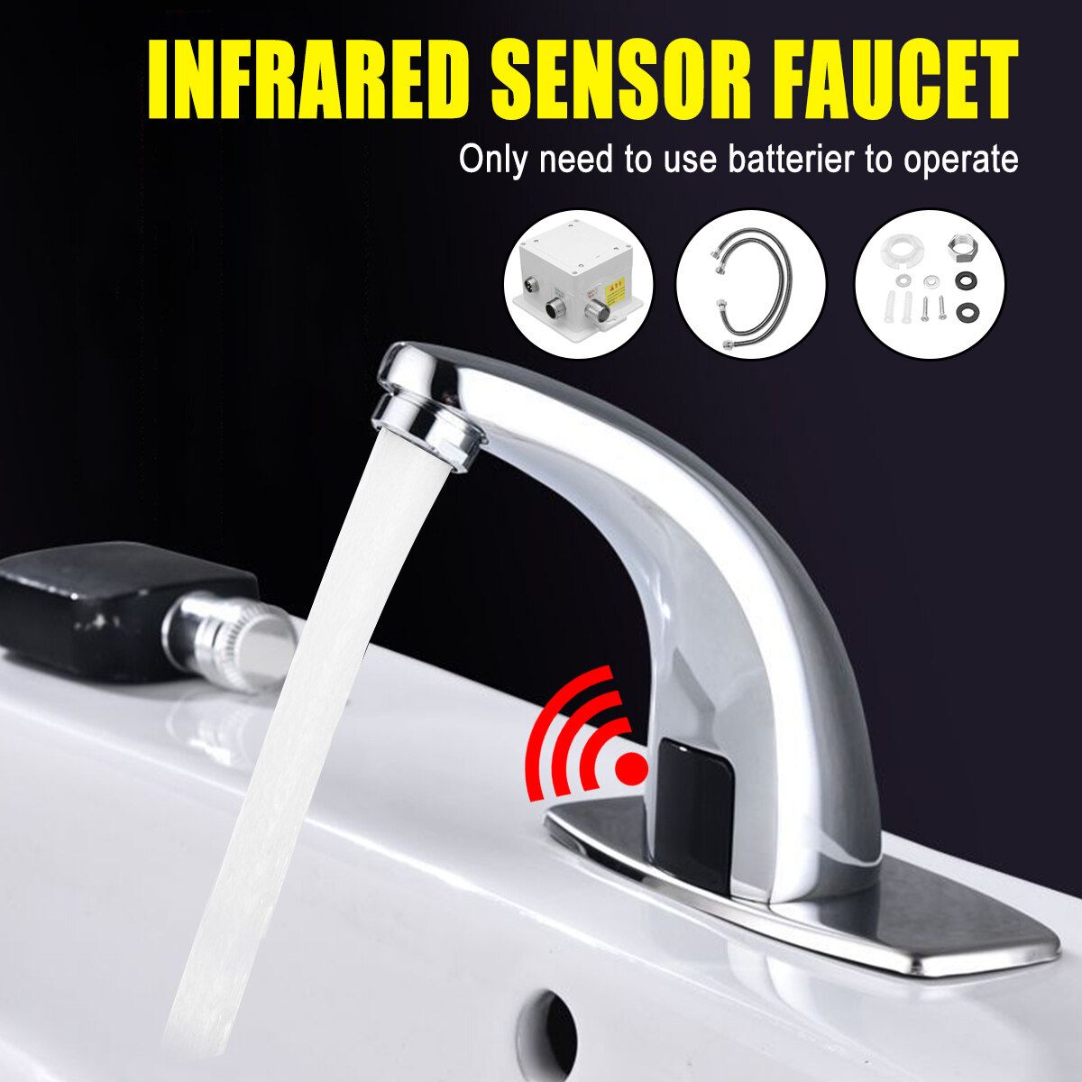 Automatic Sink Mixers Sensor Tap Infrared Water Bathroom Hands Free Basin Faucet
