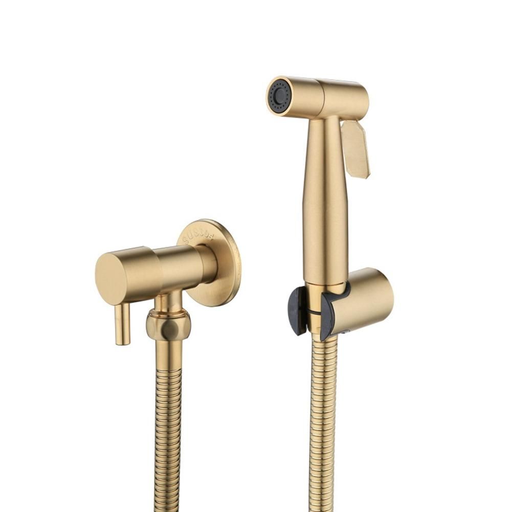 Bathroom Toilet Bidet Tap Kit Brushed Gold Wall Mounted