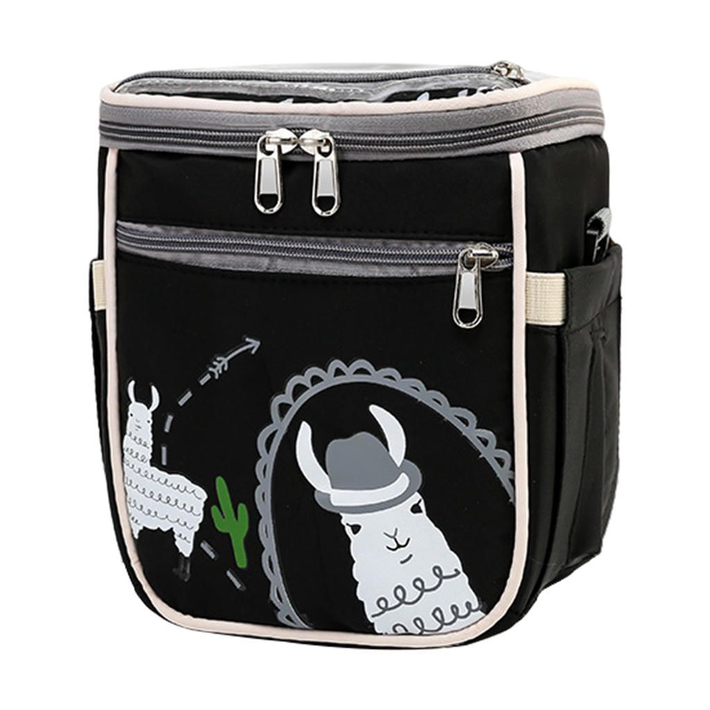 Babystroller Organizer Multi-Pocket Double Layer For Baby Items Black