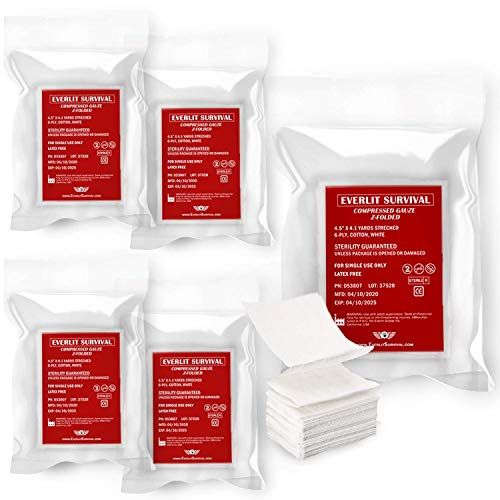 Everlit 5 Pack ZFolded Compressed Sterile Gauze 45 X 41 Yard