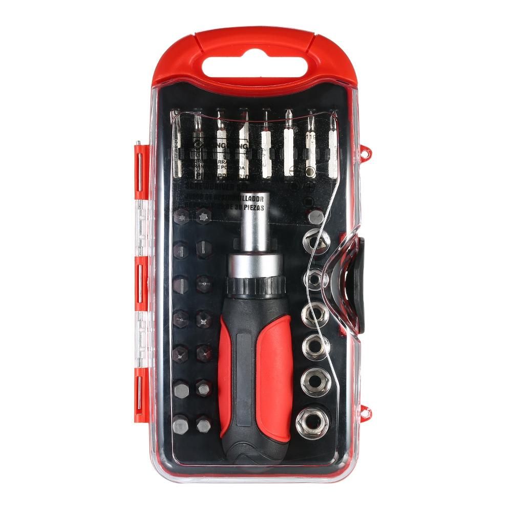 PENGGONG 30Pcs Ratchet Screwdriver Set Socket Screw Driver