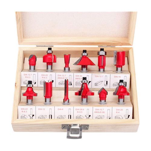 12pcs 8mm Shank Cemented Carbide Router Bit Set