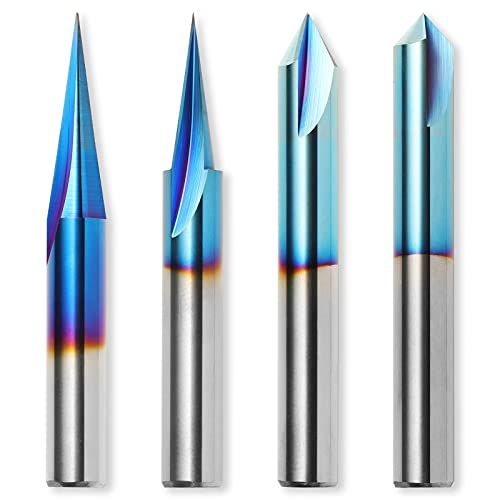 Genmitsu CNC Wood Carving Router Bits Set 14 Shank 4 PCS 15