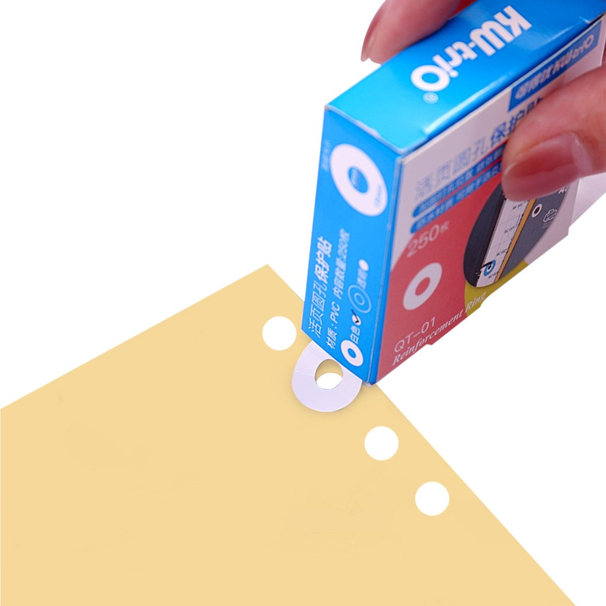 KW-trio Loose-Leaf Paper Hole Reinforcement Labels Round