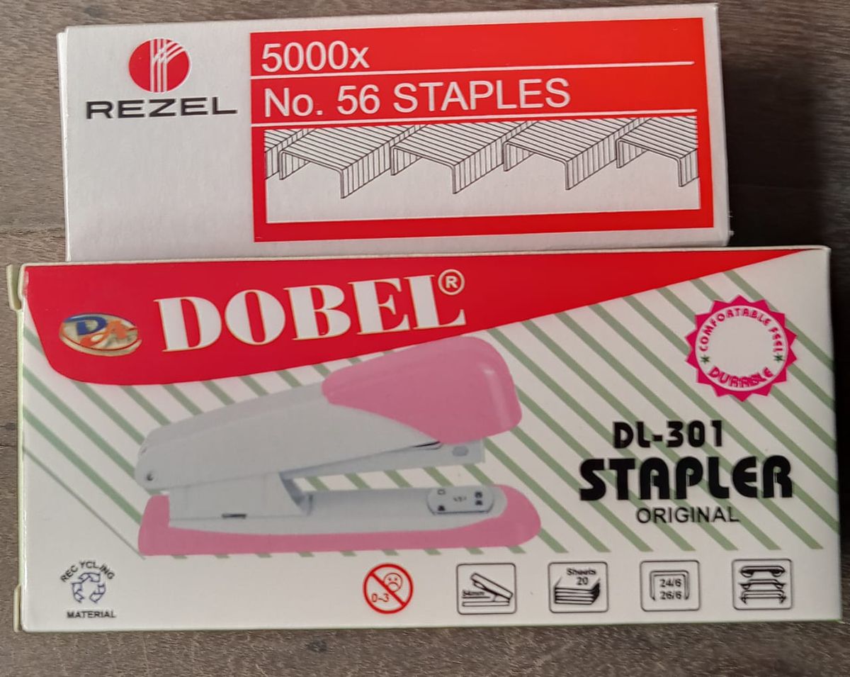 1 High Quality DL-301 DOBEL Stapler + 56 Staple Pins