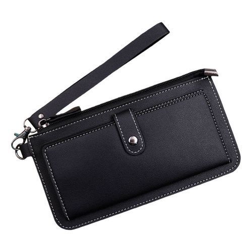Women's Long Wallet PU Leather Coin Purse Card Holder Ladies Black