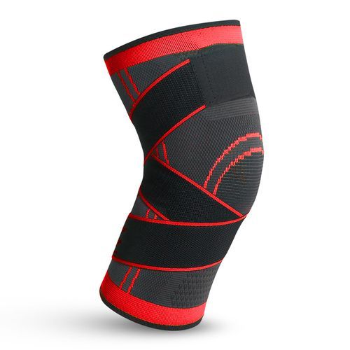 Red Knee Protective Padding Sports Pressure Strap Fitness