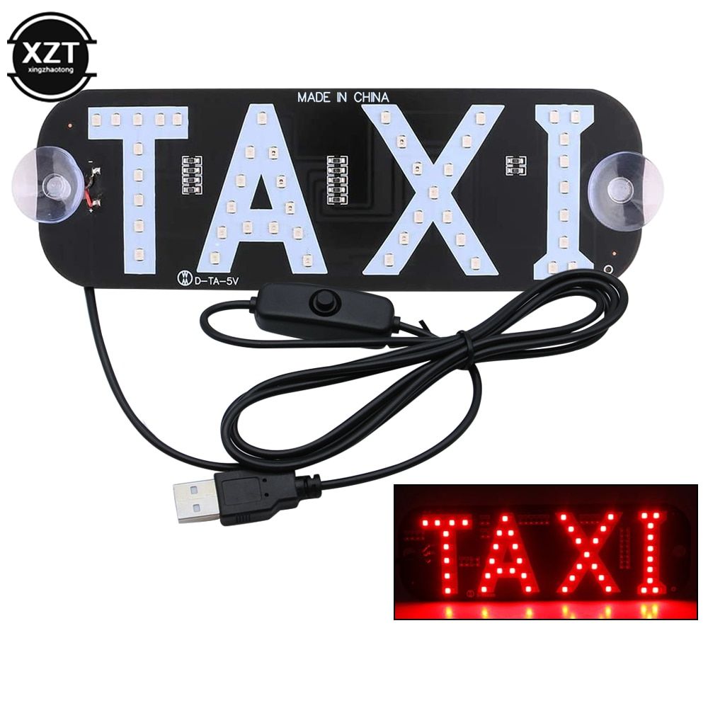 12V LED Cari Cab Indicator Energy Saving Long Life Lamp Windscreen Sign Windshield Light Lamp USB