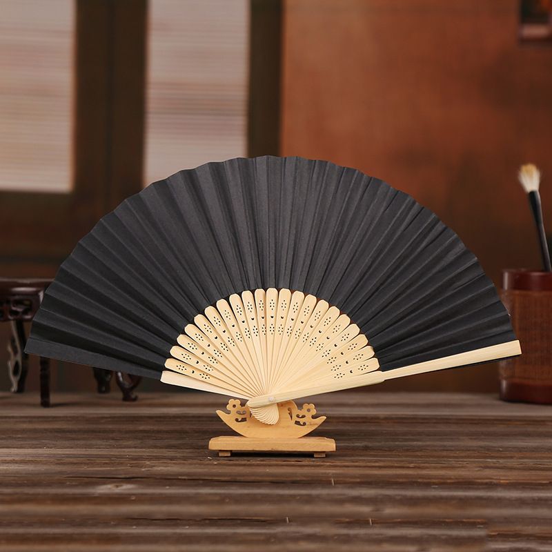 Color Folding Solid Fan Gift Party Favors Hand Paper Stage Handheld Elegant Wedding Prop Pattern 10pcs Nice Dance Chinese