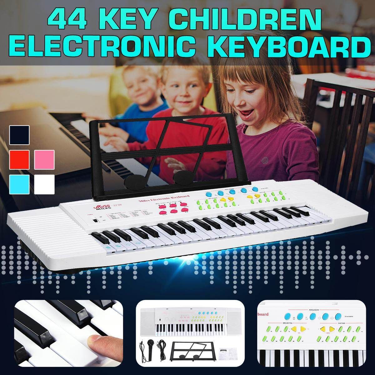 With Microphone/Musical Stand 44 Keys Electronic Piano Keyboard Music Key Board Plastic Electronic Keyboard For Children Kid Gift White