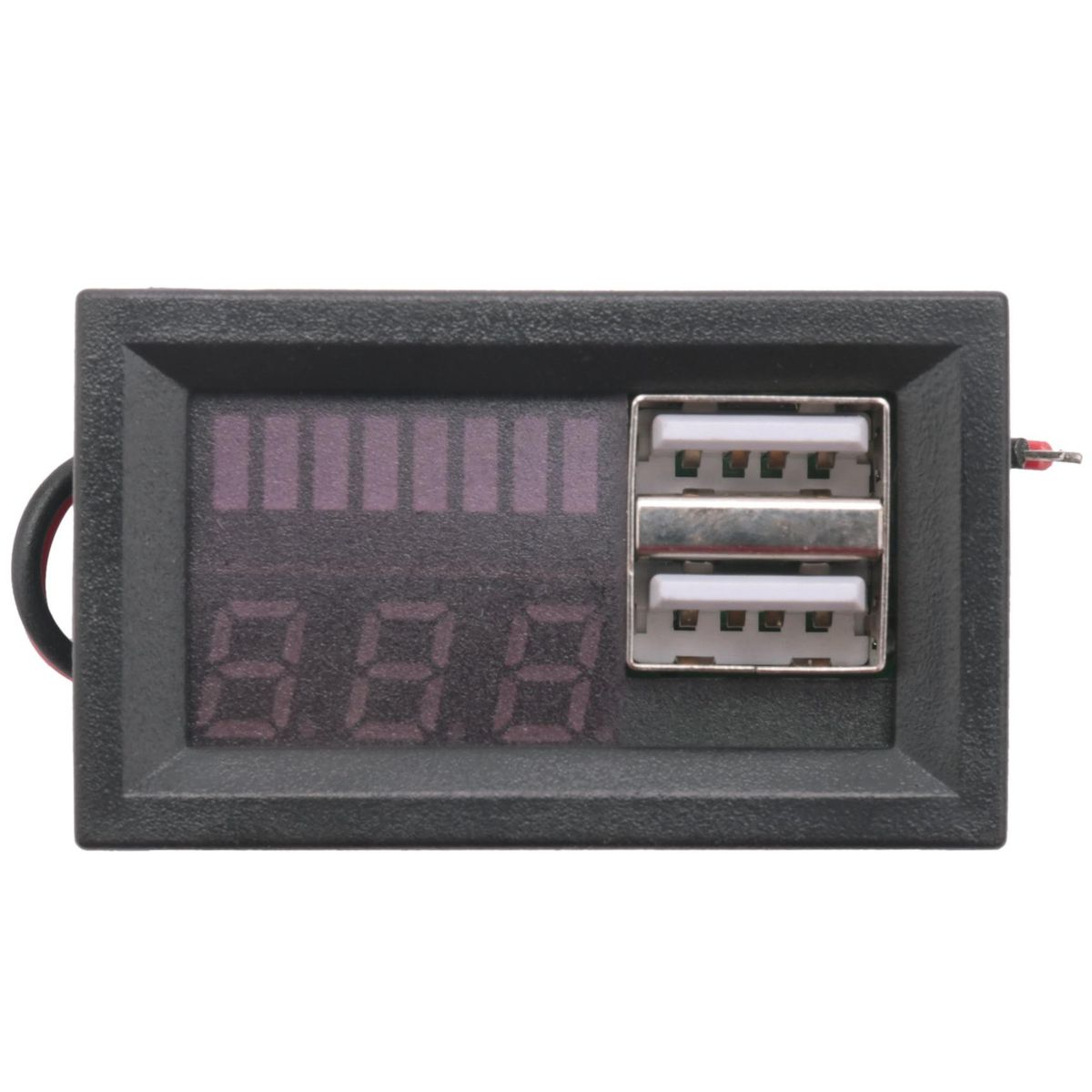 Red Led Digital Display Voltmeter Mini Voltage Meter Volt Tester Panel for Dc 12V Cars Motorcycles Vehicles Usb 5V2a Output 12.6V Battery