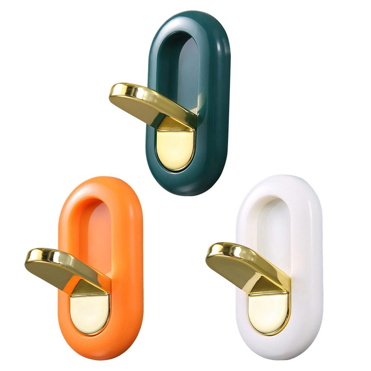 3Pcs Wall Hook Traceless Mounting Hallway Hat Scarf Keychain Hanging Hook Mix Color