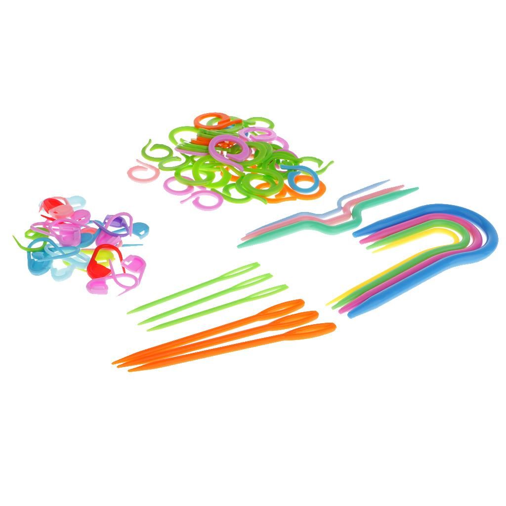 73Pcs Mixed Color Knitting   Tools Plastic Kit DIY Crochet Hooks Set