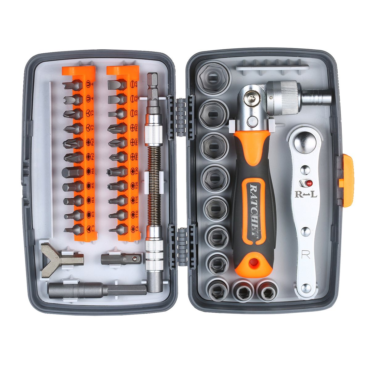 38pc Precision Ratchet Screwdriver Bit Set Magnetic