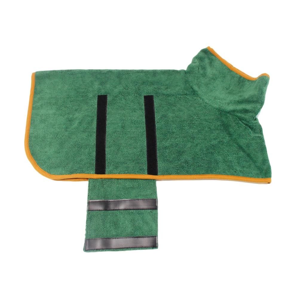 Dog Bathrobe Towel Dog Drying Coat Microfiber Fast Drying Super Absorbent Pet Dog Cat Bath Robe Towel,M Green