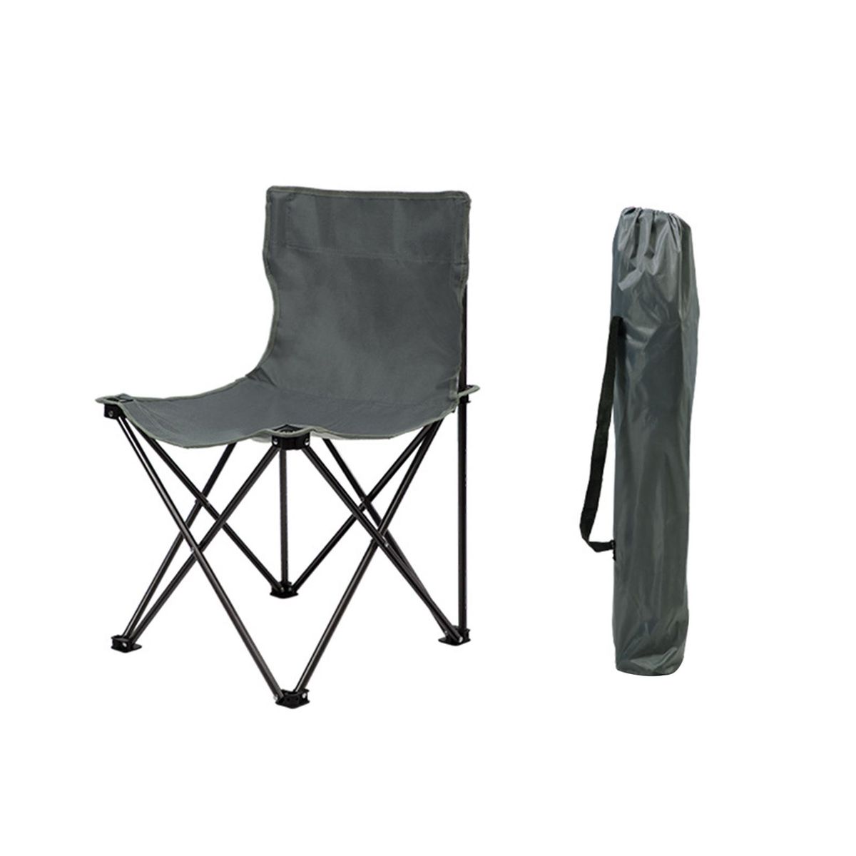 Outdoor Chair Camping Leisure Portable Folding Chair Grey