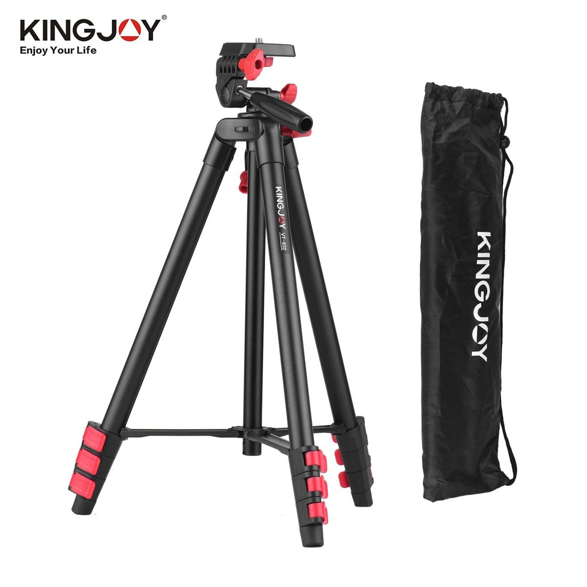 KINGJOY VT-832 Portable Photography Tripod Stand Aluminum
