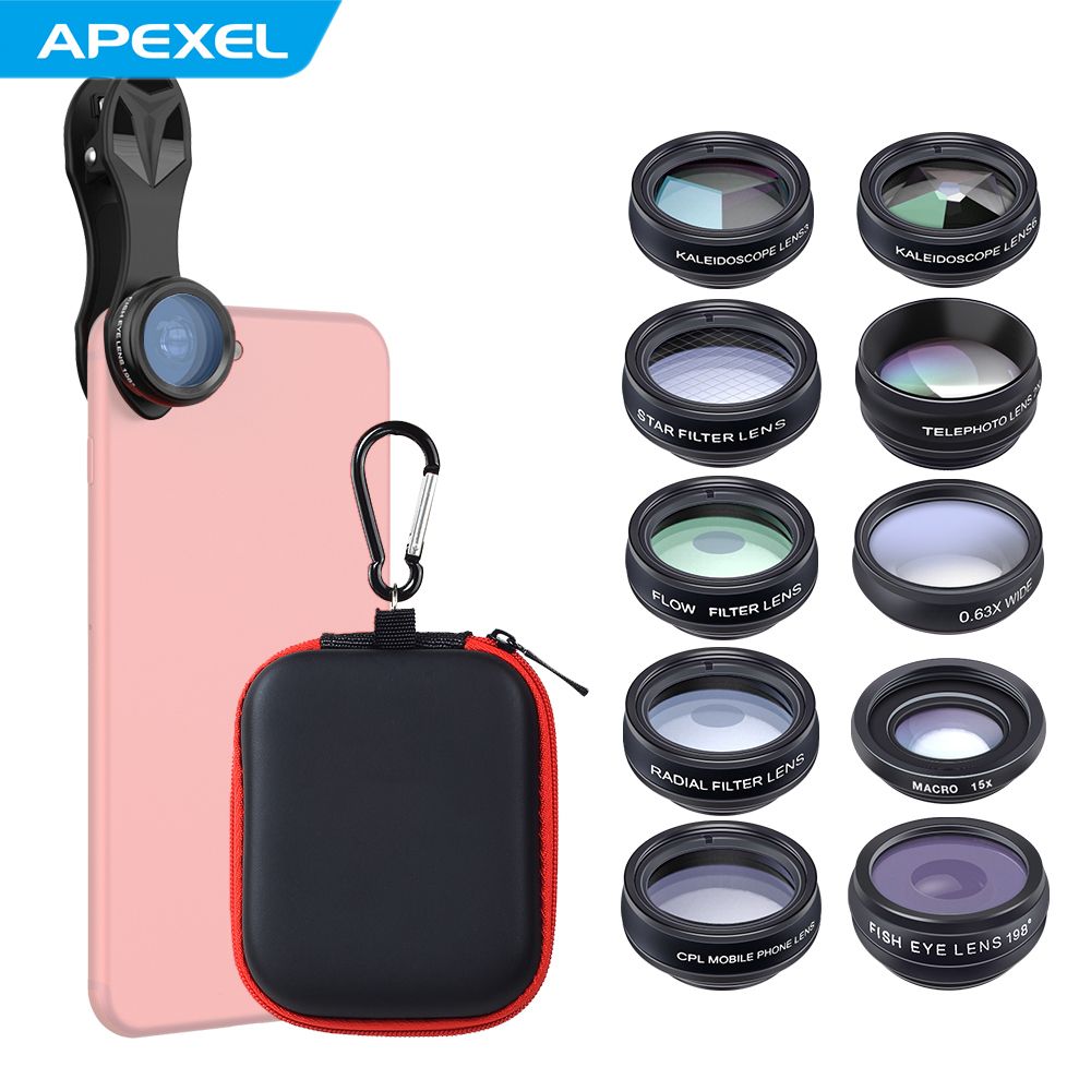 10 In 1 Phone Camera Lens Kit With 0.63X Wide Angle