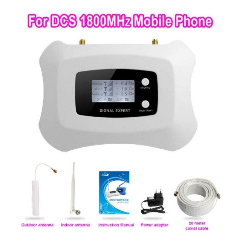 LCD Display Global Frequency DCS 2G 4G LTE 1800MHz Mobile Smart Signal Repeater Booster Amplifier White