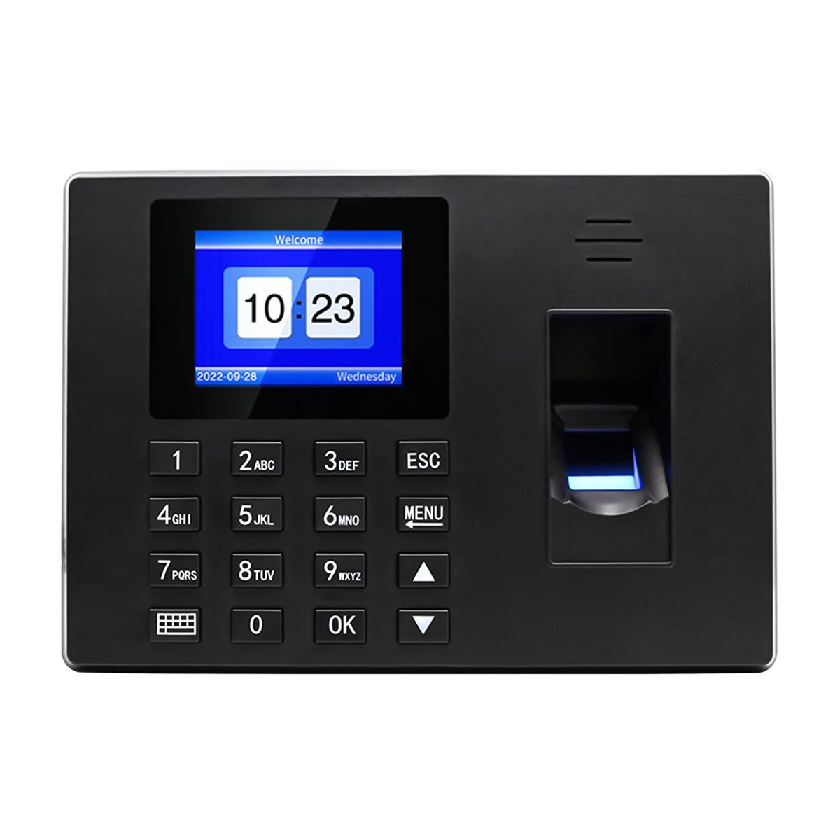 BISOFICE Intelligent Fingerprint Time Attendance Machine Fingerprint/Password with 2.4'' Display Screen Time Clock Support Employee Checking-in Recorder Reader Multi-language Support USB Disk Access Control Multi-language Pas