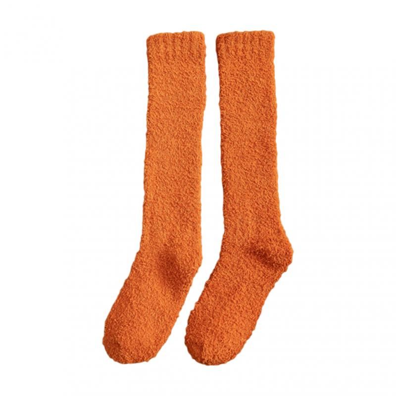5 Pairs Long Tube Coral Fleece Socks Women's High Tube Knee-length Calf Socks Winter Thick Hal SMA