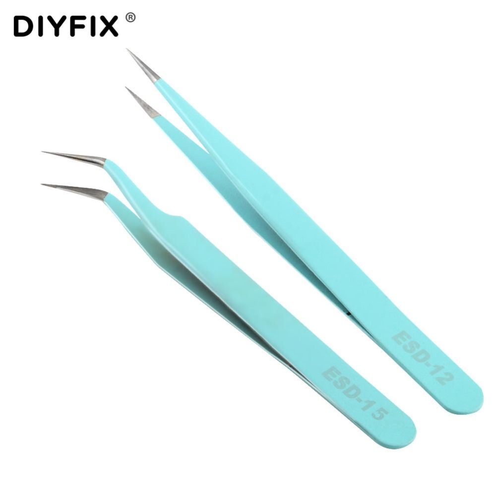 Eyelash Extension Tweezers Precision Straight Curved Forceps Pliers For Nail Art Rhinestones Gem Decor Picking Hand Tools-cyan