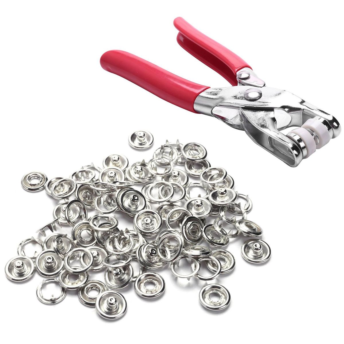 Pliers With 20 Sets Snap White Copper Snap Buttons Claw Buckle Installation Tool Rivet Children'S Clothing Buttons