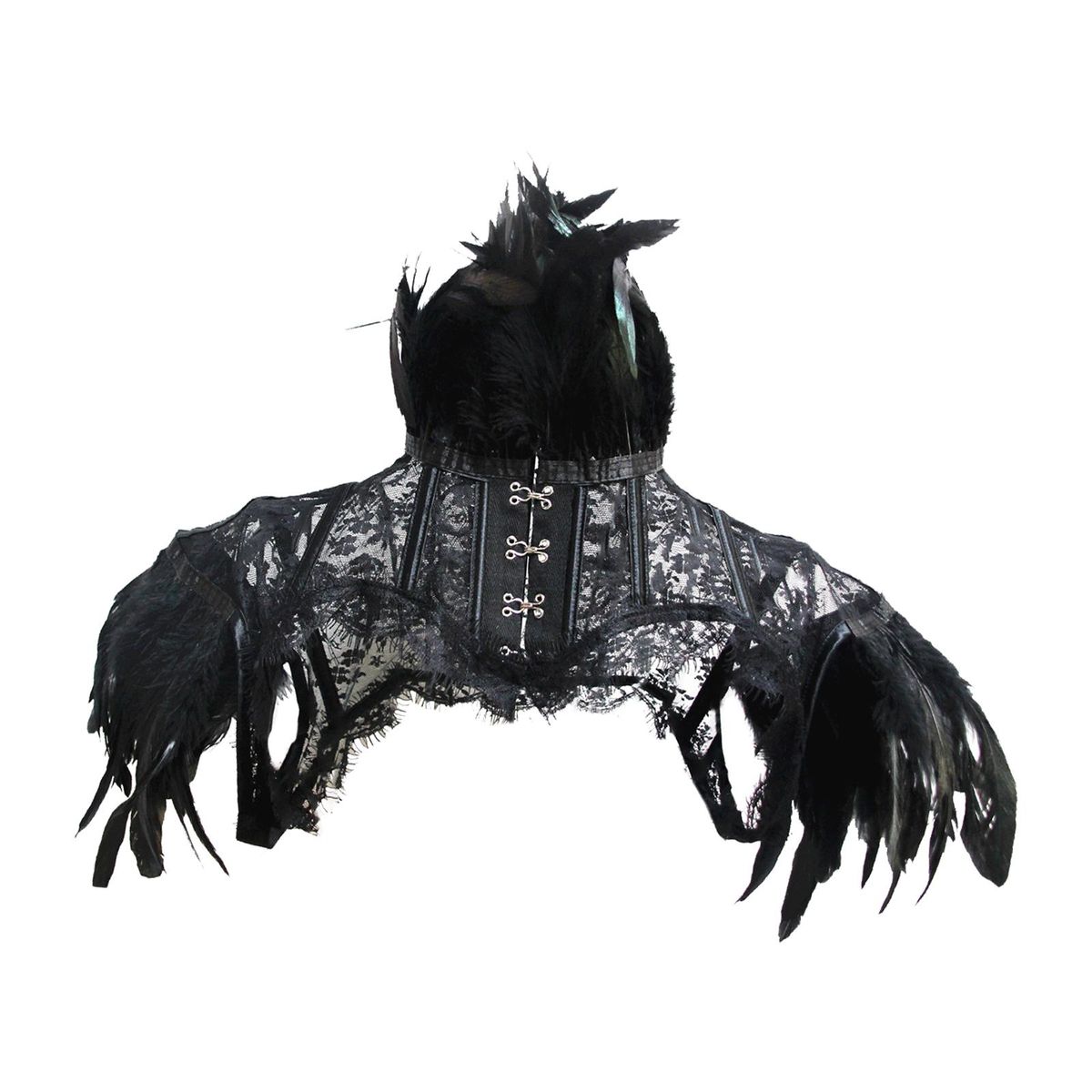 Faux Feather Shawl  Gothic Feather  Raven L