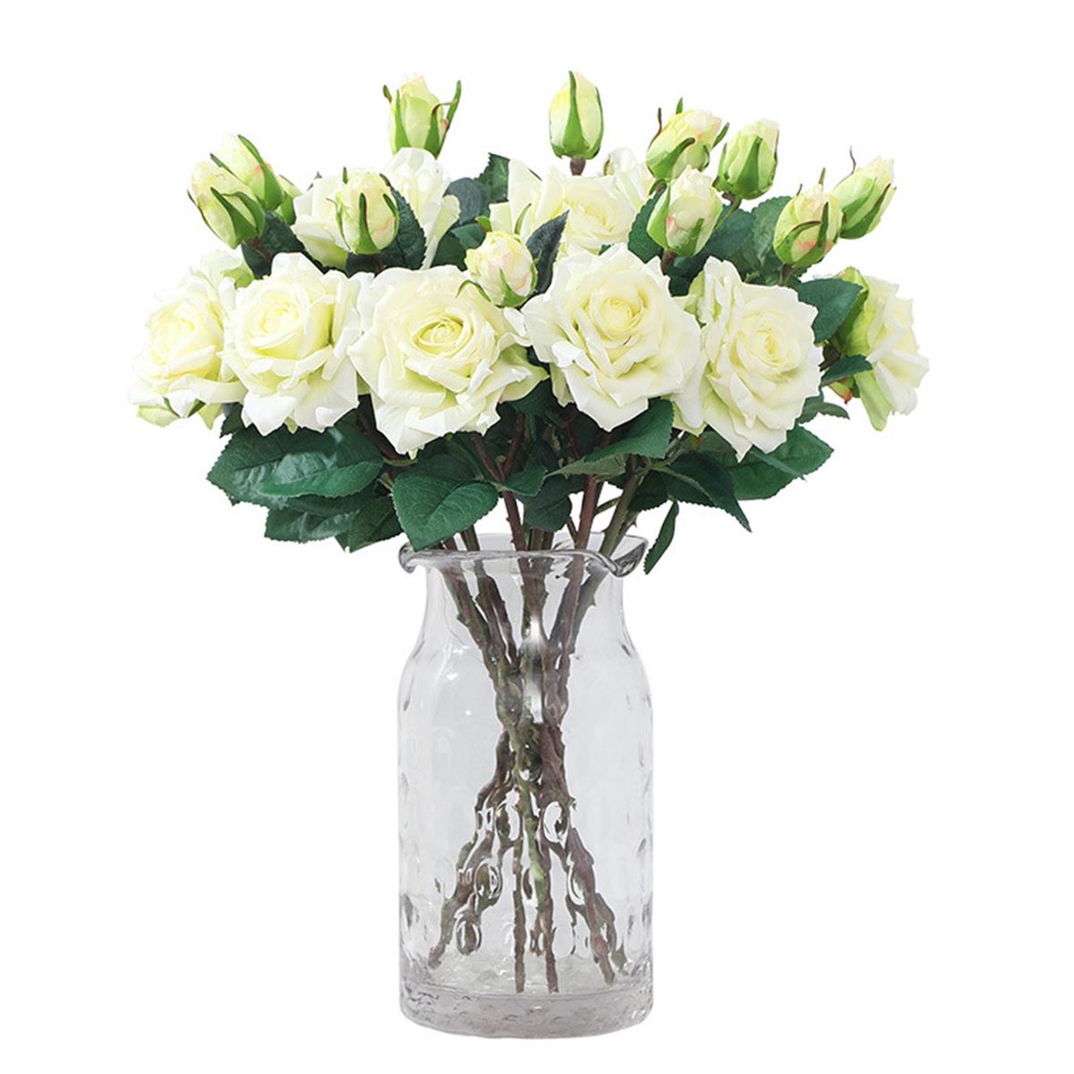 Faux Flower Faux Plant Arrangements Bridal Rose Flower Bouquet Gift White