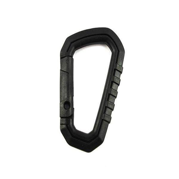 Plastic Light Weight Carabiner Quickdraw Keychain Backpack Hanging Buckle EDC Tool Black