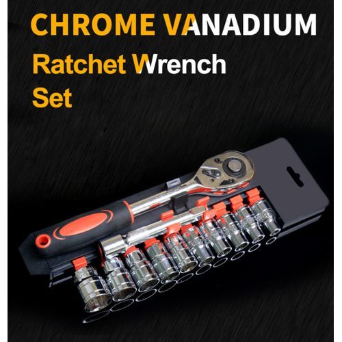 12Pcs Socket Wrench Set 1/4 Inch Socket Mechanic Ratchet Wrench