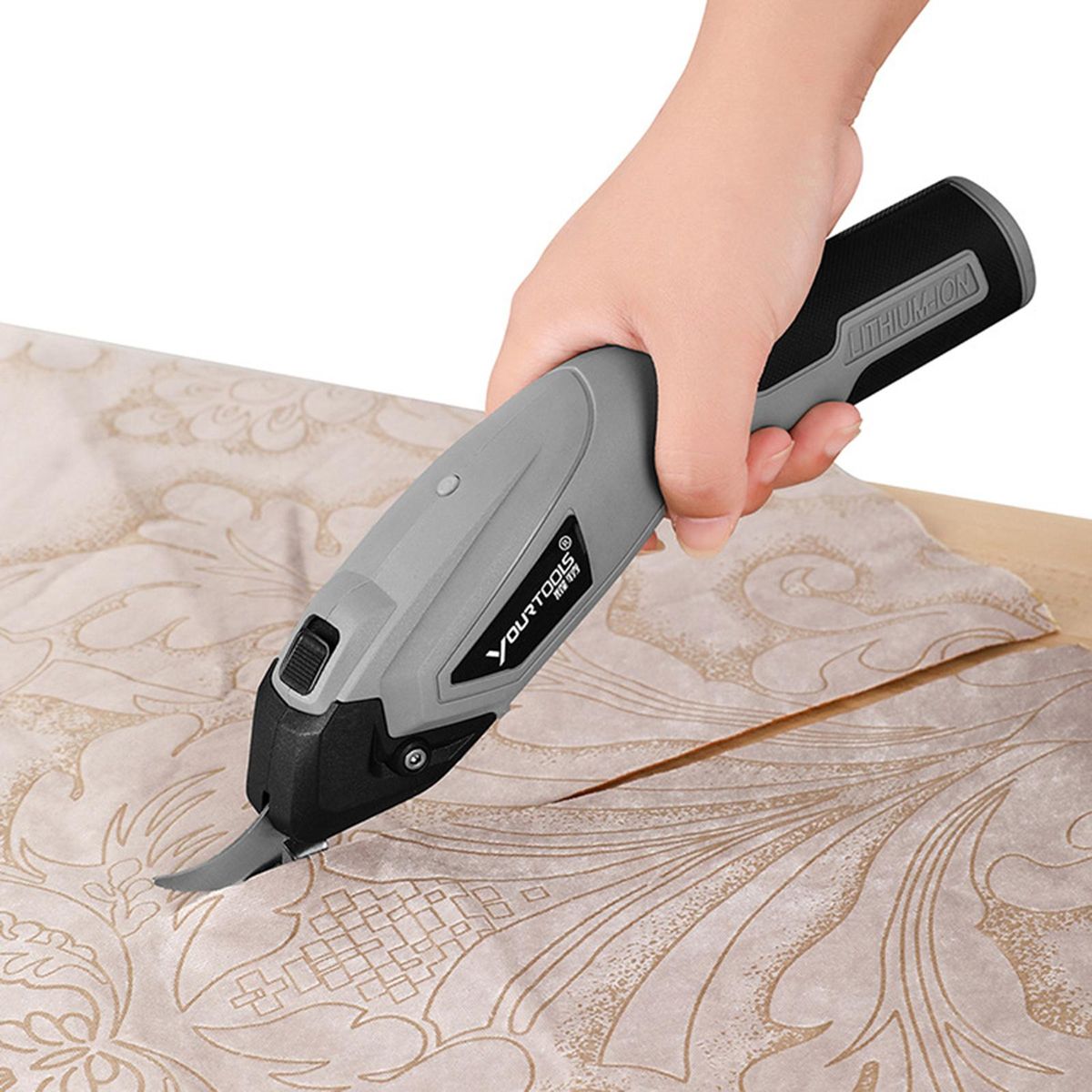 Electric Fabric Scissors USB Box Cutter Sewing Tool Grey Black