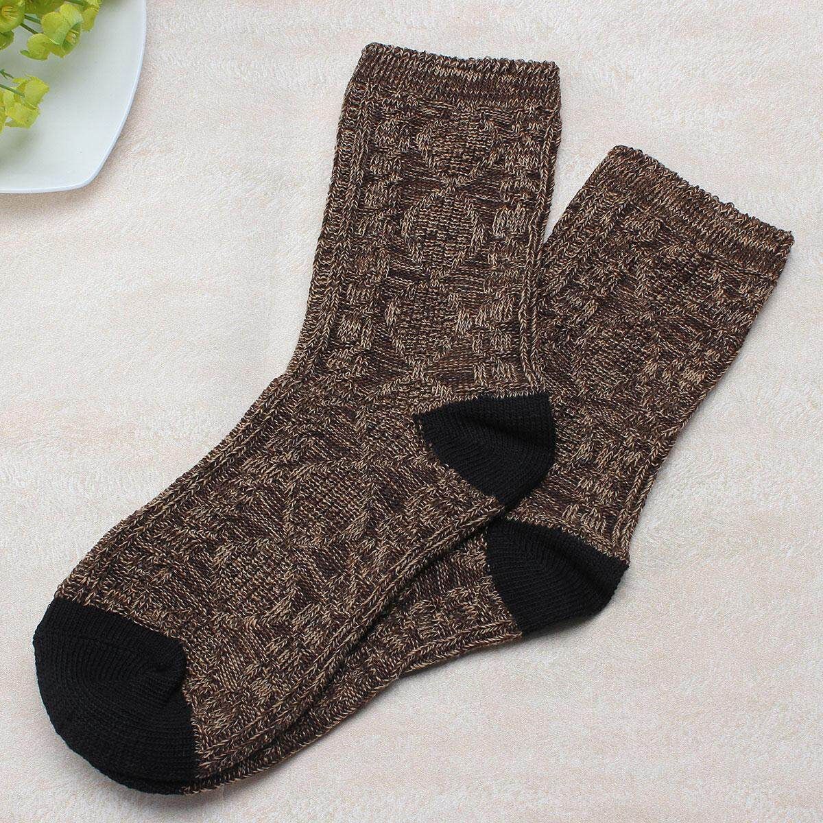 Unisex Casual Cotton Socks Design Multi- Fashion Dress Mens Women's Socks Coffee