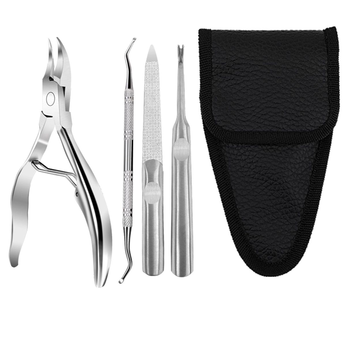 4pcs/set Nail Clipper Cutter Trimmer Grooming Kit Manicure Set Pedicure Toe Nail Art Tools Set Kits with Storage Bag