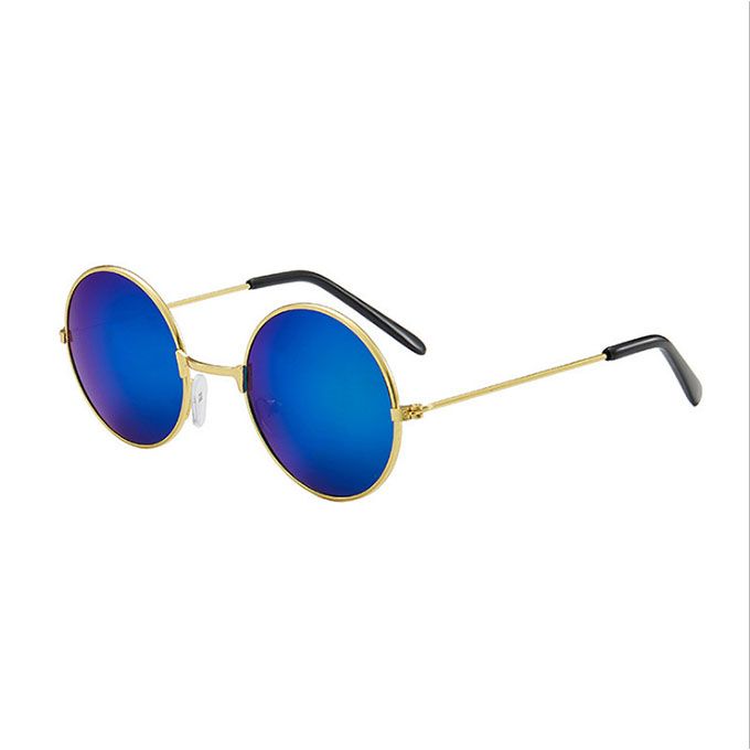 Round Retro Sunglasses-Blue