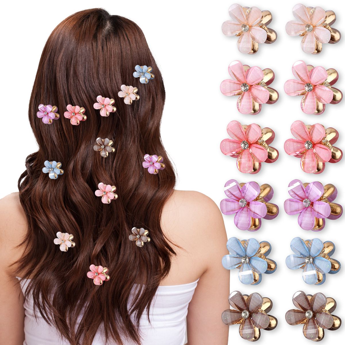 12pcs Mini Hair Clips Small Grip Claw Kids Hair Clamps