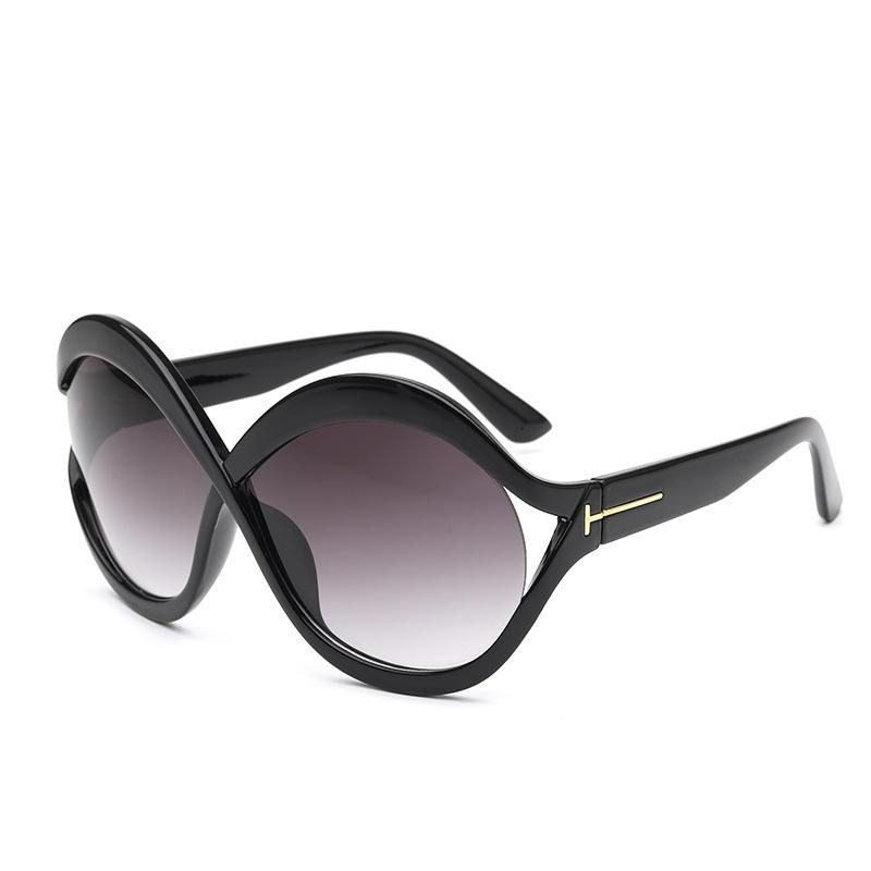Women's Sunglasses Hollow Large Frame Sunglasses Black