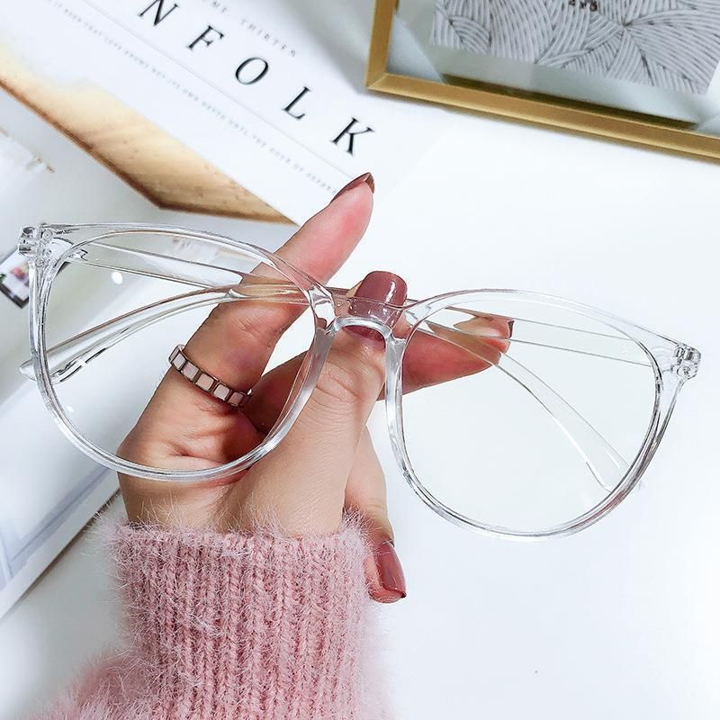 Retro Transparent Frame Plain Glasses Ultralight Men Women