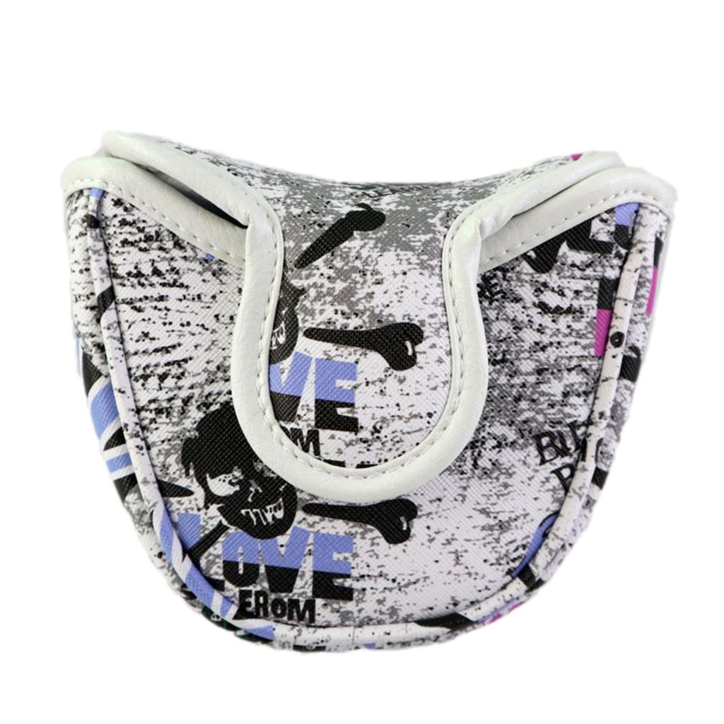 1 Piece Waterproof Pu Leather Skull Pattern Golf Mallet