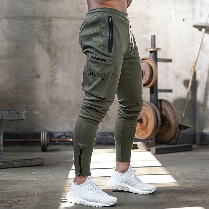 Mens  Sports Pants with Gym Training Pants Running Multiple Pockets Safari Jogging