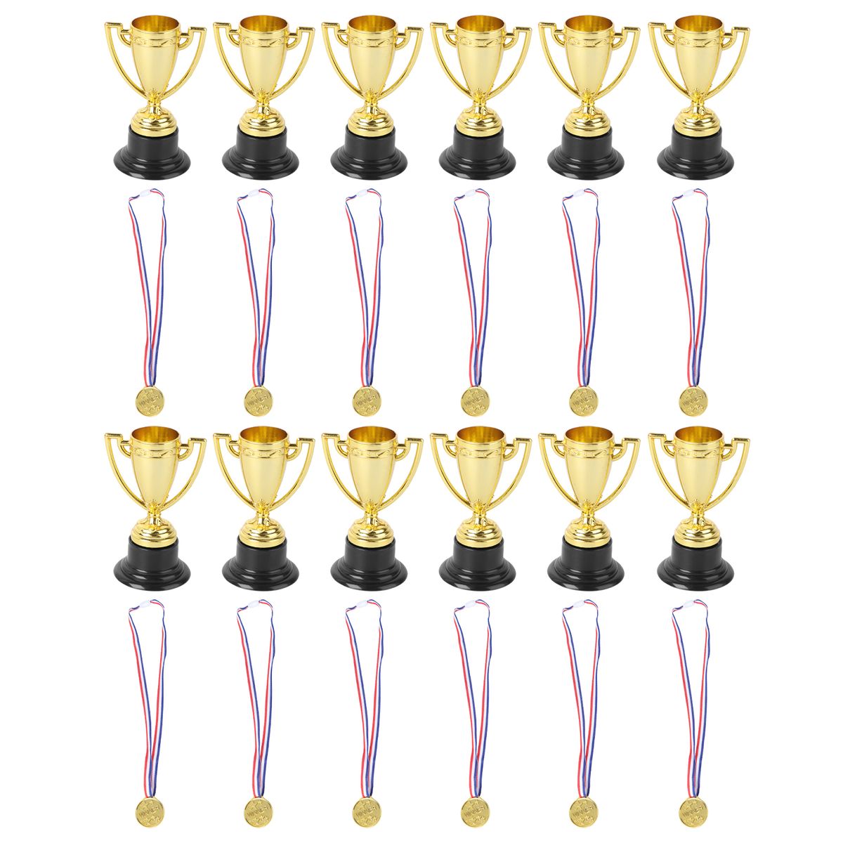 Children Award Medals Game Toys Kids Plastic Kids Medal Award 12 Football Soccer Cup Trophy Mini Pcs